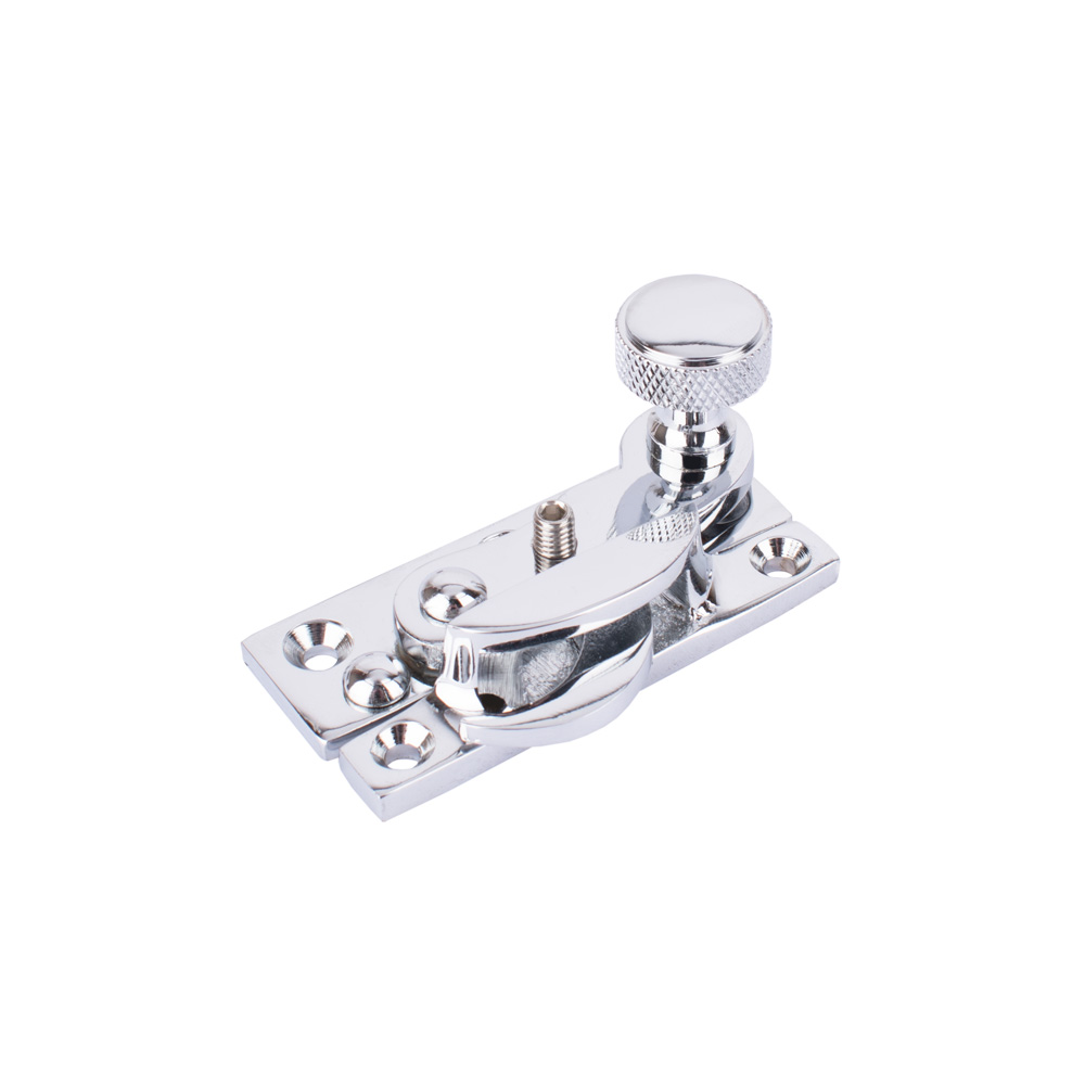 Sash Heritage Claw Fastener with Knurled Knob (Locking) - Polished Chrome